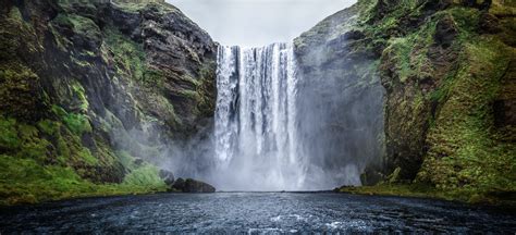 A LARGE WATERFALL .